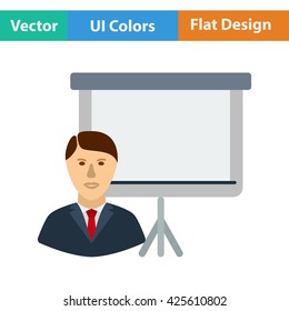 Coach businessman icon. Vector illustration.