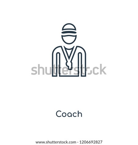 Coach concept line icon. Linear Coach concept outline symbol design. This simple element illustration can be used for web and mobile UI/UX.
