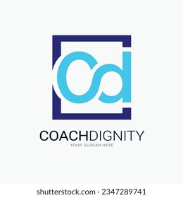 Coach Dignity Logo-Design mit C- und D-Buchstaben-Vorlage