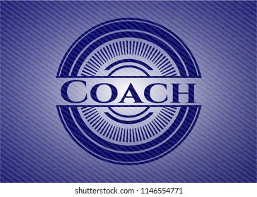 Coach emblem with jean background