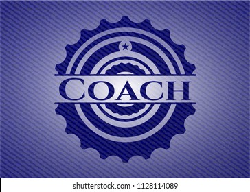 Coach emblem with jean texture