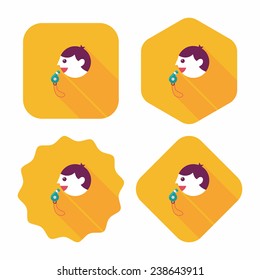 coach flat icon with long shadow, esp10