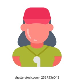 Ícones planos treinador, ilustração Vetor