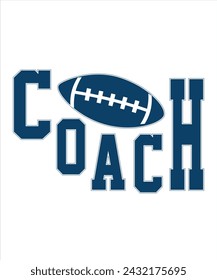 Coach football for typography tshirt design free Download.eps
 svg