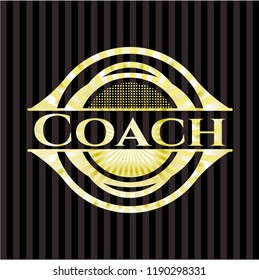 Coach gold shiny emblem