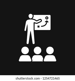 Coach icon, banner coaching concept, vector logo