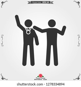 Coach icon, banner coaching concept, vector logo
