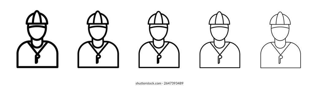 Ícone treinador plana ilustração definir logotipo