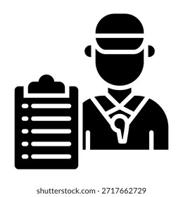 Ilustración vectorial de estilo de glifo de icono de entrenador