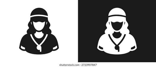 Icono Del Coach Fijado Glifo En Fondo Blanco Y Negro