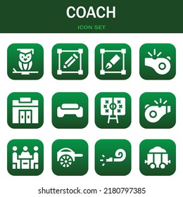 coach icon set. Vector  illustrations related with Wisdom, Transform and Transform