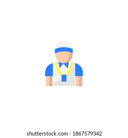 Coach icon. Soccer or football icon. Simple, flat, color.