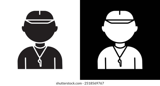 Coach icon Vector flat thin line illustration