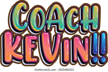 Coach Kevin logo text design illustration