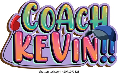 Coach Kevin logo text design illustration