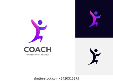 Coach leadership logo icon design for Life coaching logo, coaching sport logo design vector template