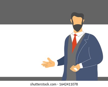a coach, lecturer, or teacher explains a topic.