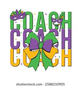 Coach mardi gras bow design