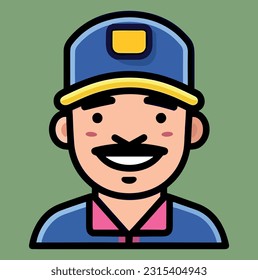 Coach, Modern Line Icon, Vector Line Art, Cute Young Character Avatar, Icon Design, Coach line icon, Symbol, logo illustration
