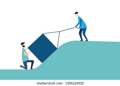 Coach motivate to personal development isolated on white background. Vector illustration. Eps 10