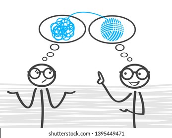 Coach, problem solving, success, order, improvement – stock vector