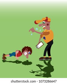 A Coach pushes a trainee to the limit