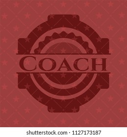 Coach red emblem. Retro