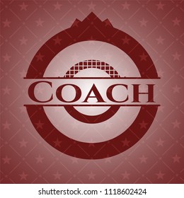 Coach red emblem. Vintage.