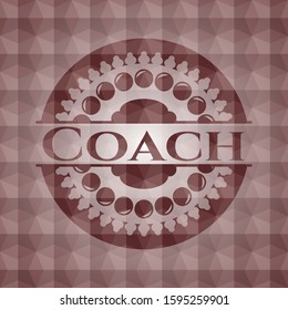 Coach red seamless geometric emblem.