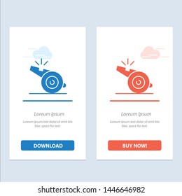 Coach, Referee, Sport, Whistle  Blue and Red Download and Buy Now web Widget Card Template