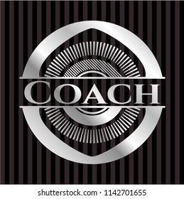 Coach silver badge or emblem
