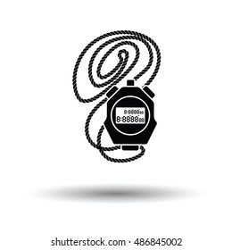 Coach stopwatch  icon. White background with shadow design. Vector illustration.
