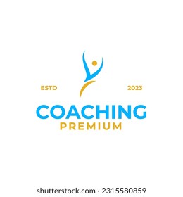 Coach success logo design for life coaching design vector illustration symbol icon