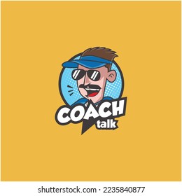 Coach talk logo design vector