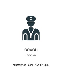 Coach vector icon on white background. Flat vector coach icon symbol sign from modern football collection for mobile concept and web apps design.