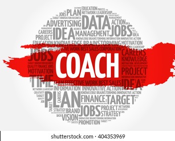 Coach word cloud, business concept