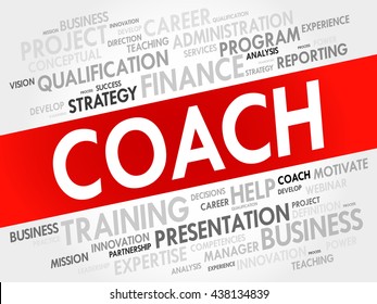 Coach word cloud, business concept