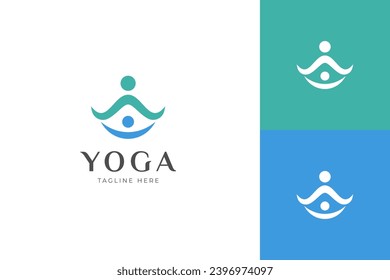 coach yoga simple logo icon design. Meditation symbol for fitness logo elements