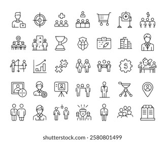 Coaching 50 icon set line art sketches design (1)