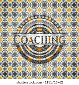 Coaching arabesque emblem. arabic decoration.