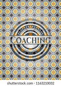 Coaching arabesque emblem background. arabic decoration.
