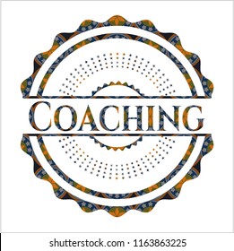 Coaching arabic badge background. Arabesque decoration.