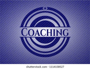 Coaching badge with jean texture