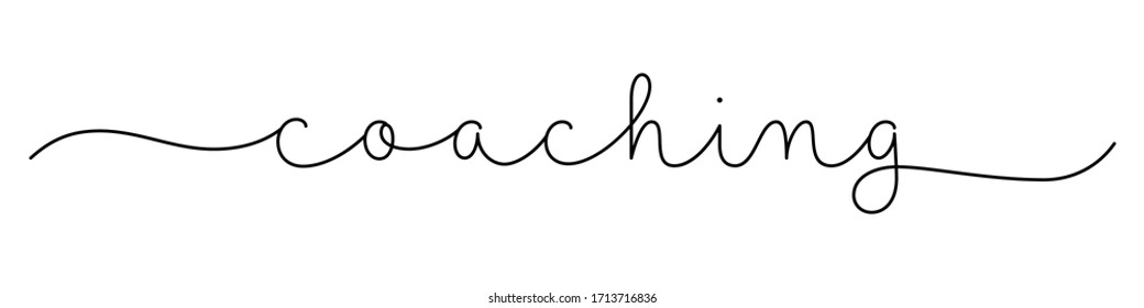 COACHING black monoline calligraphy banner with swashes