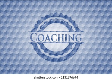 Coaching blue hexagon emblem.