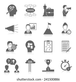 Coaching Business Teamwork Partnership And Collaboration Training System Icon Black Set Isolated Vector Illustration