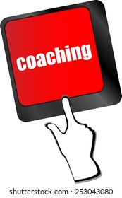 Coaching Button on Modern Computer Keyboard with Word coaching on It