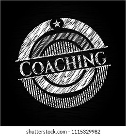 Coaching with chCoaching on blackboardalkboard texture