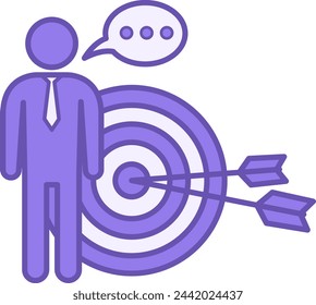 Coaching Colored Icon. Vector Icon of Training Mentor and Goal. Business Skills Training. Business Concept and Workshop