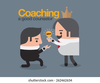 Coaching concept. business character idea.

